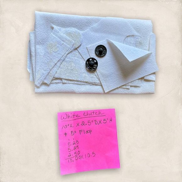 Sewing Project - White Clutch - Picture 1 of 6